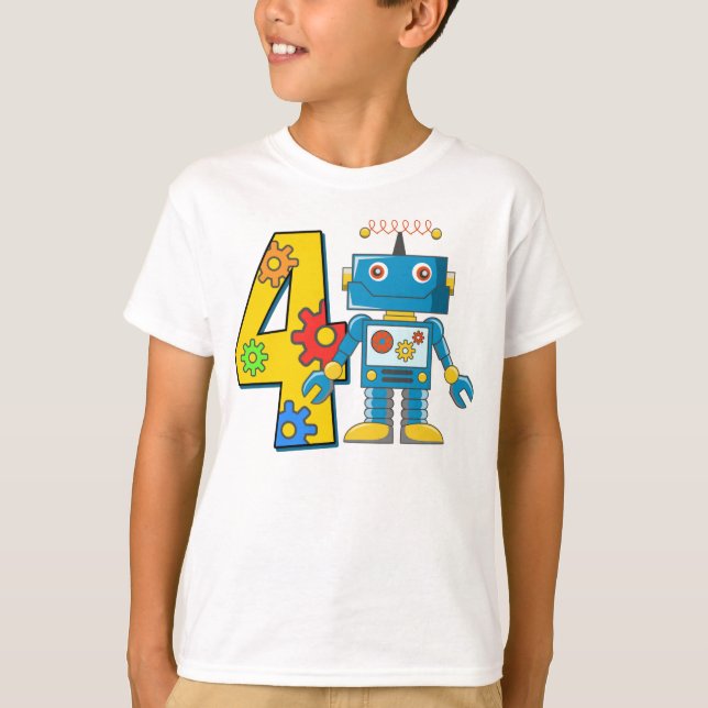 T-shirt Robot du 4e anniversaire (Devant)