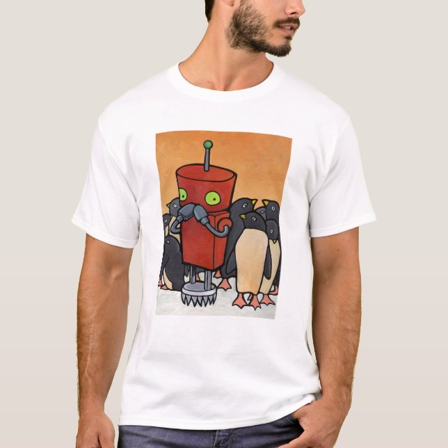 T-shirt Robot et pingouins (Devant)