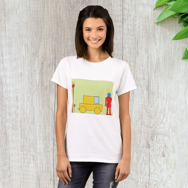 T-shirt Robot Et Voiture Rétro (Créateur téléchargé)