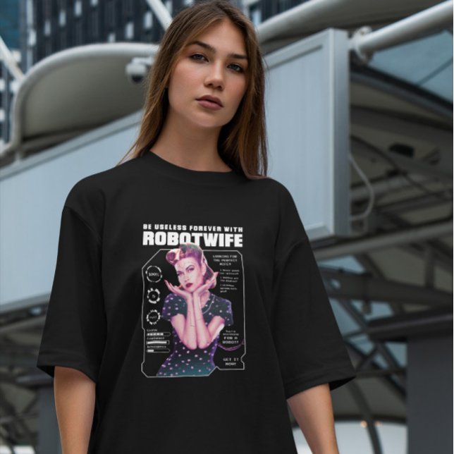T-shirt Robot Femme Rétro Futuriste (Créateur téléchargé)
