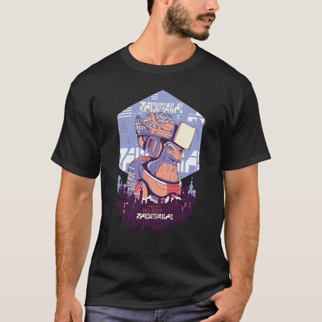 T-shirt Robot Fox Sci Fi Cyber Urban (Devant)
