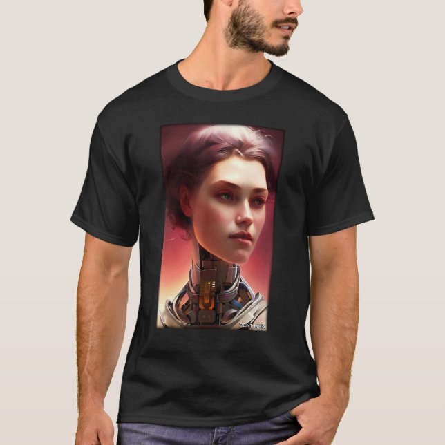 T-shirt Robot Future Technologie Science Femme Retro Vinta (Devant)