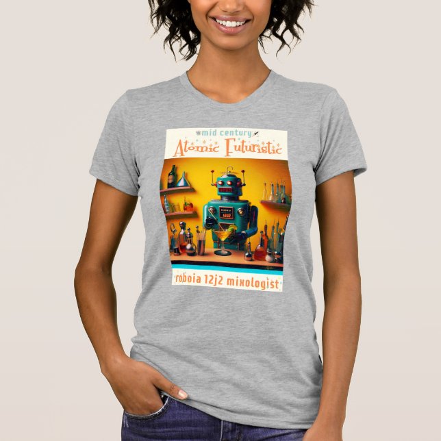 T-shirt Robot futuriste rétro ROBIA 12J2 Mixologue (Devant)