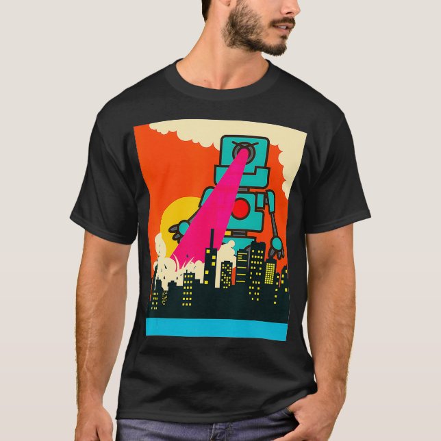 T-shirt Robot géant Laser City Robots rétro Bataille robot (Devant)