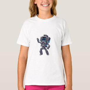 T-shirt Robot Haut-Parleur Rétro Pixel Enfants