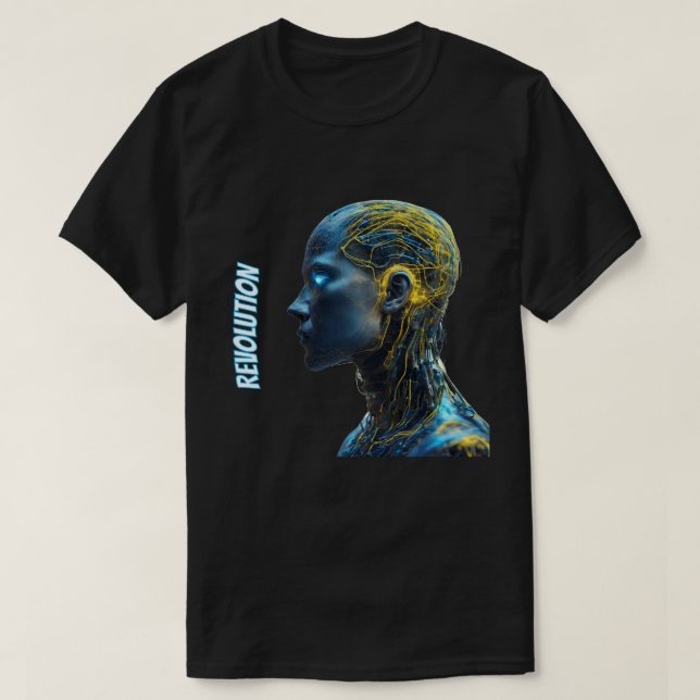 T-shirt Robot Humanoïaque Face Artificiel Intelligence Tec (Design devant)