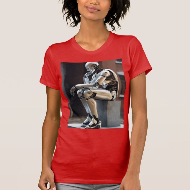 T-shirt robot humanoïde dans la position exacte (Devant)