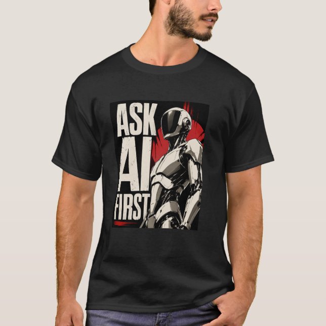 T-shirt Robot humanoïde IA Design Technologique Futuriste (Devant)