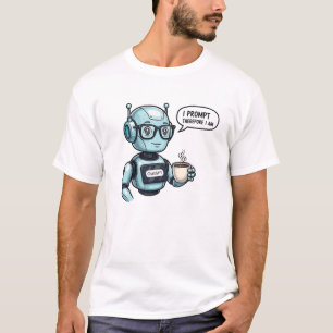 T-shirt Robot IA : Je suis prompt donc je suis