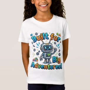 T-shirt Robot Mignon Construit Pour De Grandes Ave