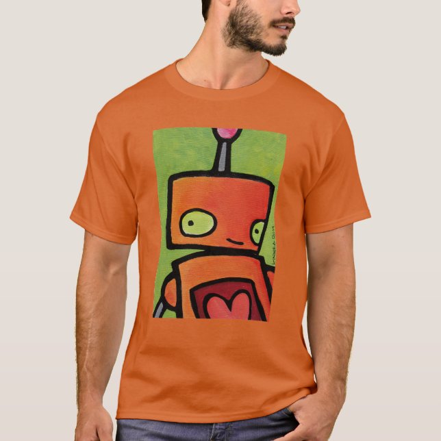 T-shirt Robot orange vous regardant (Devant)