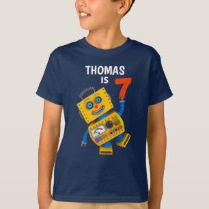 T-shirt Robot personnalisable 7e anniversaire 7 ans