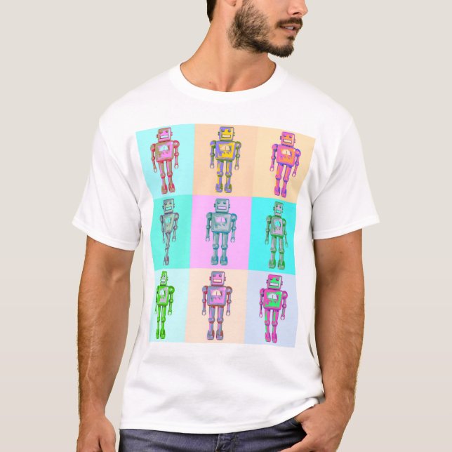 T-shirt Robot Pop Rétro v4 (Devant)