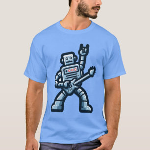 T-shirt Robot qui joue de la guitare et ami autocollant