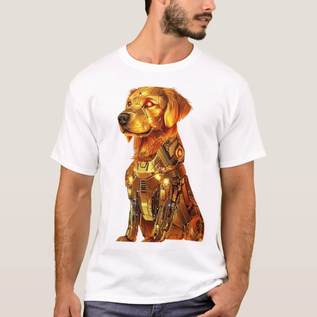 T-shirt Robot Retriever � Futuristic Mecha Dog (Devant)