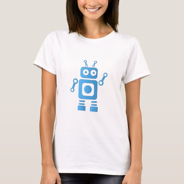 T-shirt Robot rétro bleu (Devant)