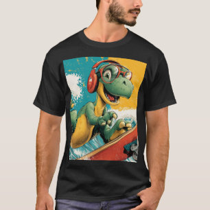 T-shirt Robot Rétro Boombox avec Casque