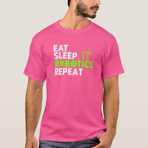 T-shirt Robot Robotique Ingénieur Vintage Manger Sleep Rob