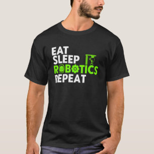 T-shirt Robot Robotique Ingénieur Vintage Manger Sleep Rob
