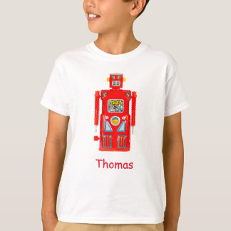 T-shirt robot rouge personnalisé