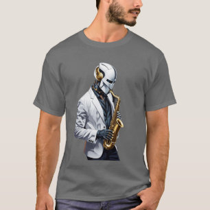 T-shirt robot saxophone