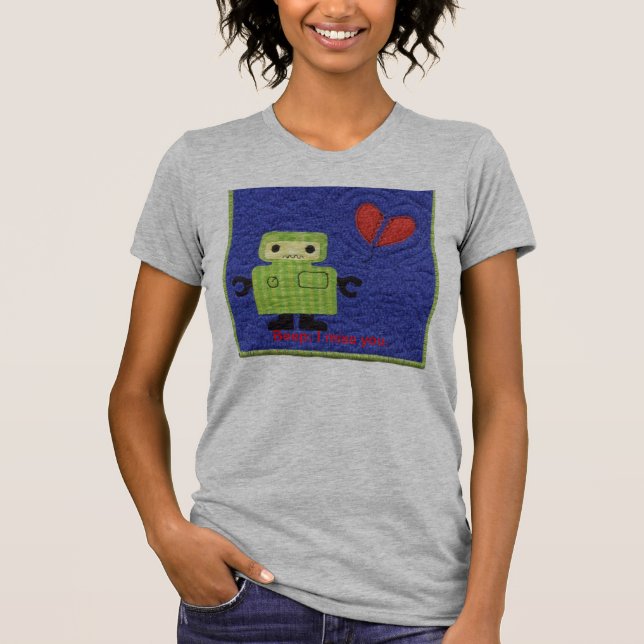 T-shirt robot, signal sonore ; Je vous manque (Devant)