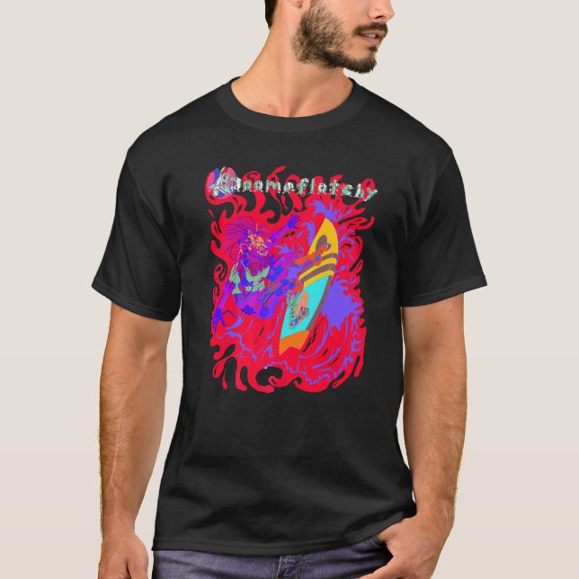 T-shirt Robot Surf Psychedelic Surfboard (Devant)