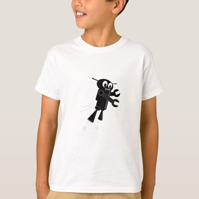 T-shirt Robot volant noir (Devant)