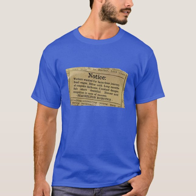T-shirt Robotique de Shackelton - travailleurs Recherchés (Devant)