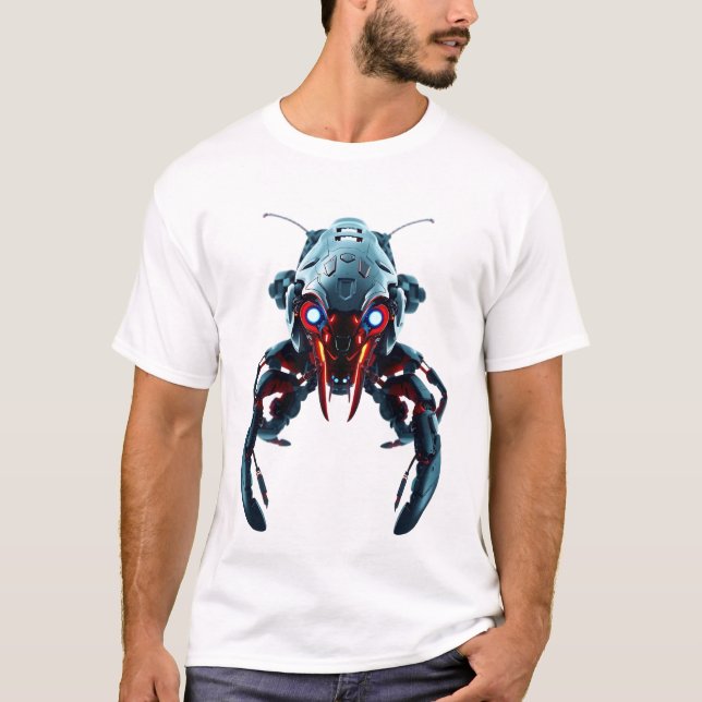 T-shirt Robotique Homard Visage Art (Devant)
