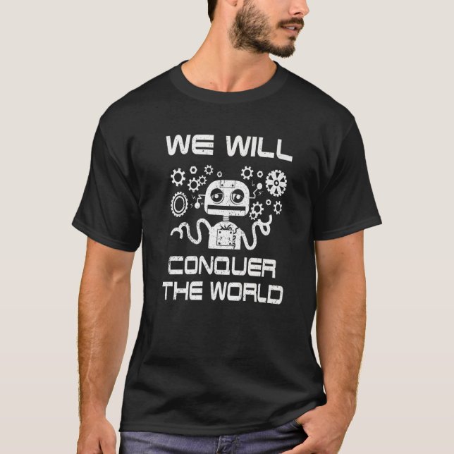 T-shirt Robotique Pour Adultes Hommes Femmes Robot Cyborg  (Devant)