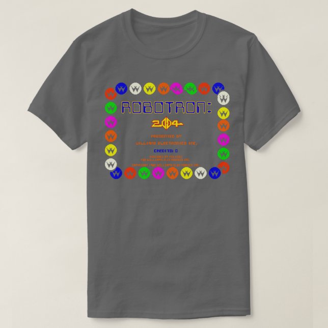 T-shirt Robotron 2084 rétro arcade jeu conception de venti (Design devant)