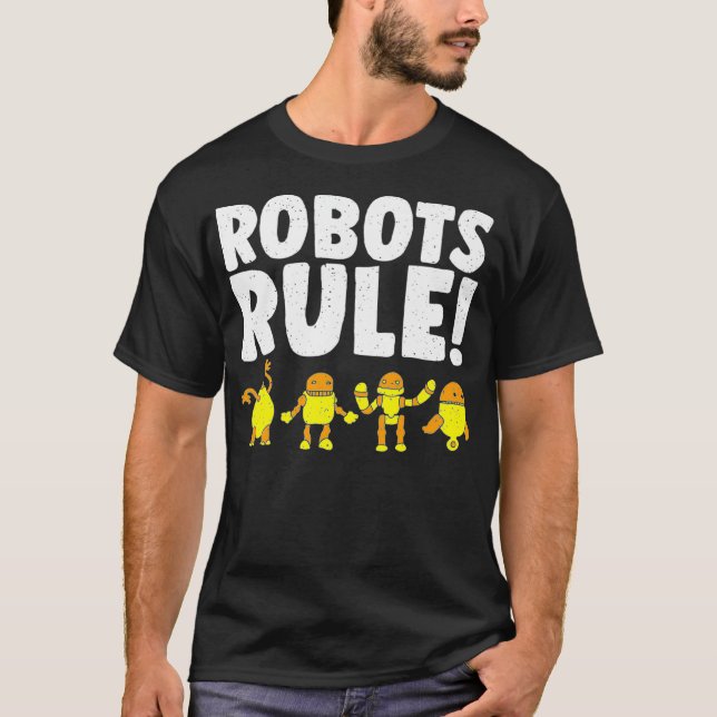 T-shirt Robots amusants Règles Robot Science Moderne Robot (Devant)
