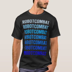 T-shirt Robots de combat de texte bleu