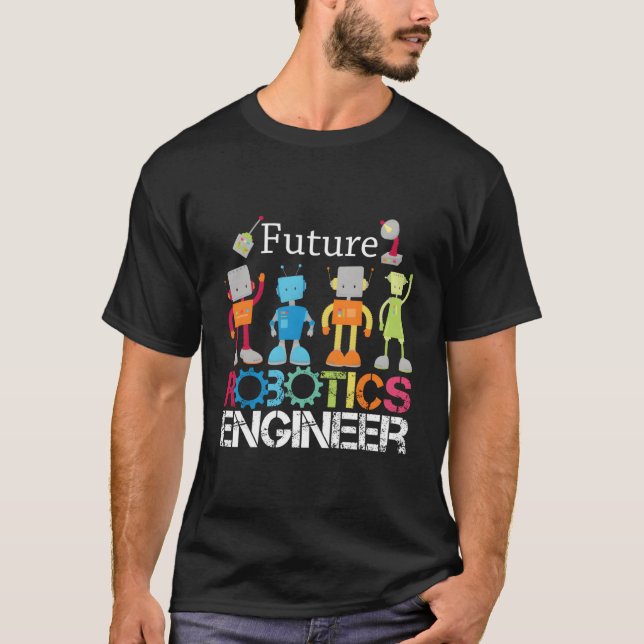 T-shirt Robots De L'Ingénieur Robotique Future Pour Garçon (Devant)