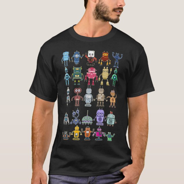 T-shirt Robots de technologie de la collection de robots (Devant)