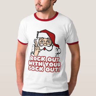 T-shirt Roche avec votre chaussette Père Noël drôle