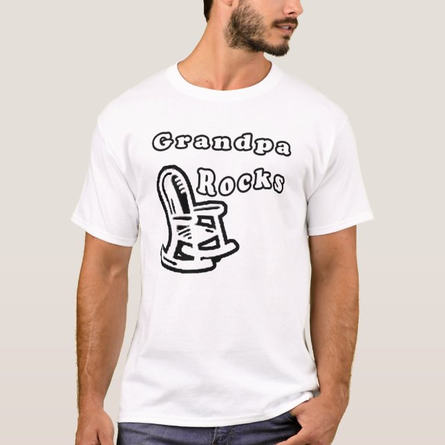 T-shirt Roche de grand-papa - BW (Devant)