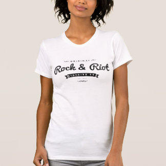 T-shirt Roche et pièce en t grunge noire de logo d'émeute
