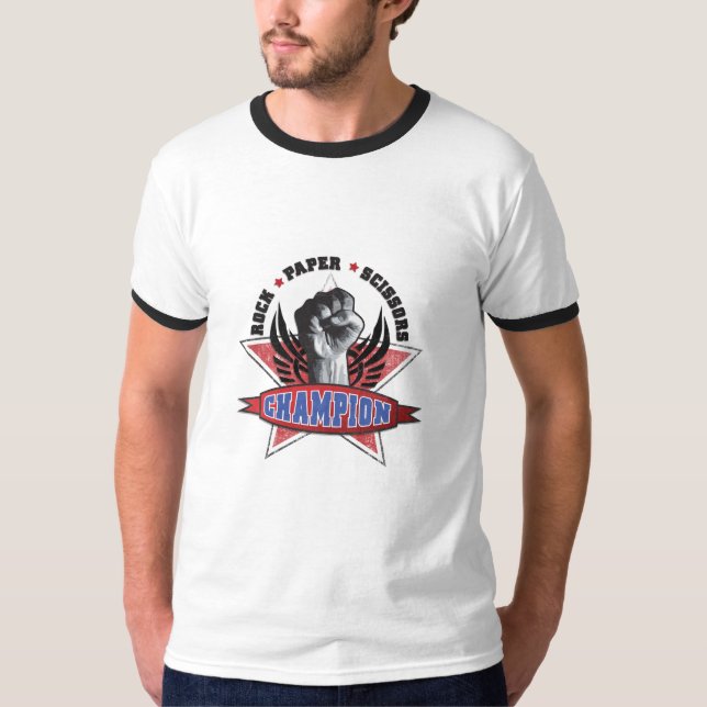 T-shirt Roche, papier, champion de ciseaux (Devant)