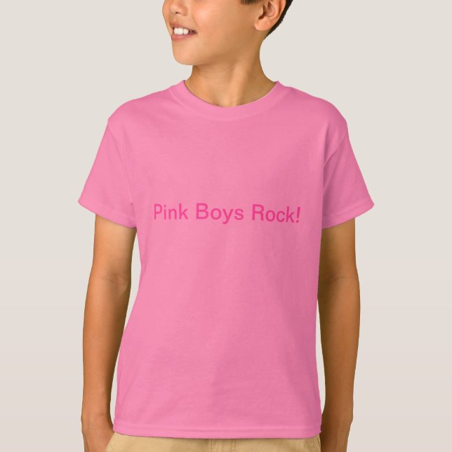 T-shirt Roche rose de garçons ! (Devant)