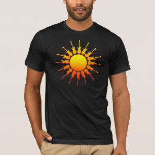 T-shirt Roche solaire, Sun avec des rayons de guitare avec