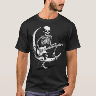 T-shirt Roche Sur Squelette Lune Rock And Roll