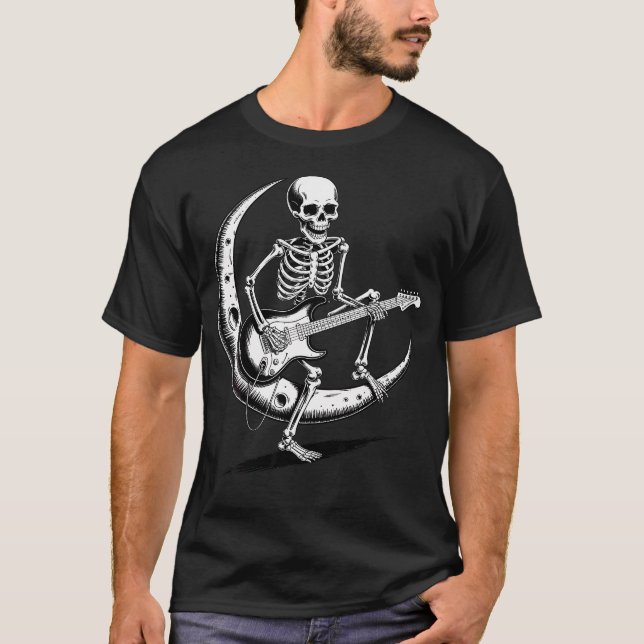 T-shirt Roche Sur Squelette Lune Rock And Roll (Devant)
