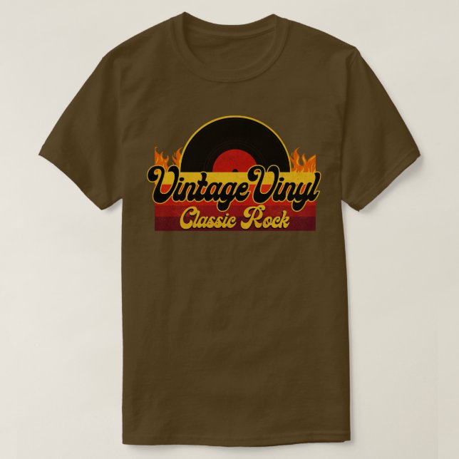 T-shirt Roche vintage classique de vinyle (Design devant)