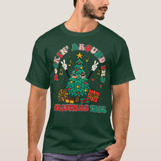 T-shirt rocher autour de l'arbre de noël
