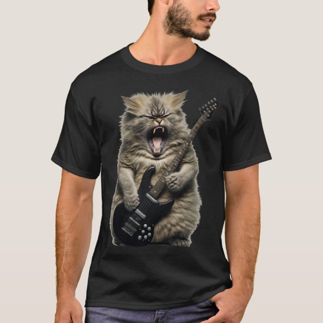 T-shirt Rocher de chat en métal lourd (Devant)