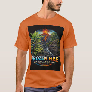 T-shirt Rocher de lave de feu gelé et art de la jungle