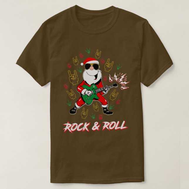 T-shirt Rocher Et Roulez Père Noël Magnifique Cool Noël C (Design devant)