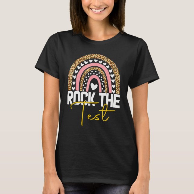 T-shirt rocher le jour de l'examen enseignant test jour ar (Devant)